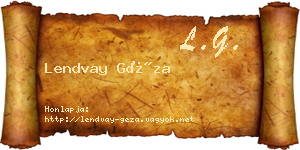 Lendvay Géza névjegykártya