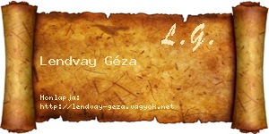 Lendvay Géza névjegykártya