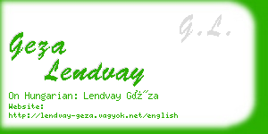 geza lendvay business card